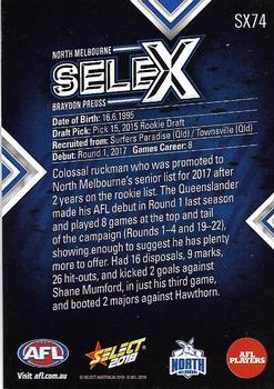 2018 Select Footy Stars - Selex #SX74 Braydon Preuss Back